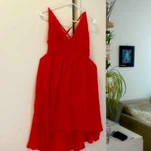Red party dress